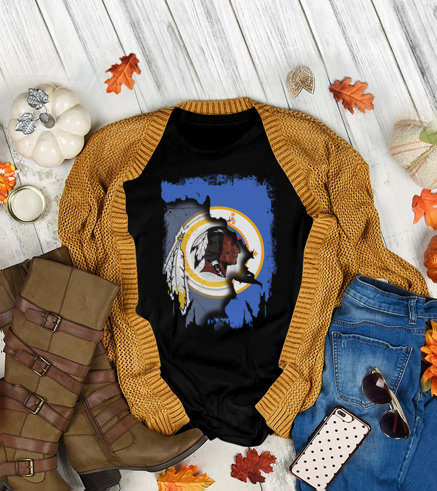 Together Minnesota With Redskins Vintage Logo And State Silhouette T-Shirt