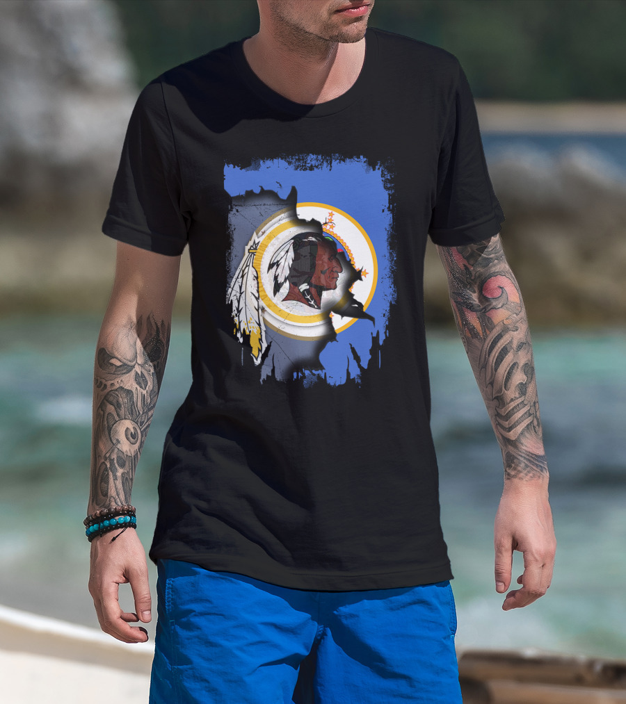 Together Minnesota With Redskins Vintage Logo And State Silhouette T-Shirt