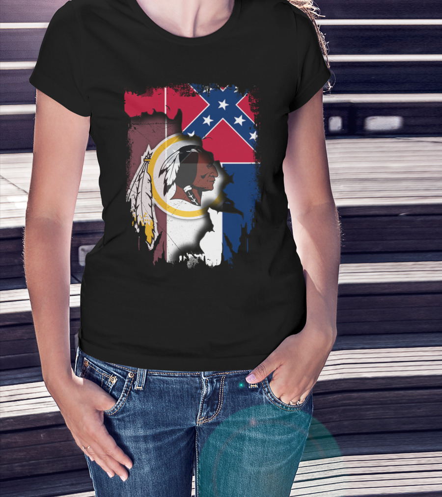 Together Mississippi Redskins Flag Fusion T-Shirt