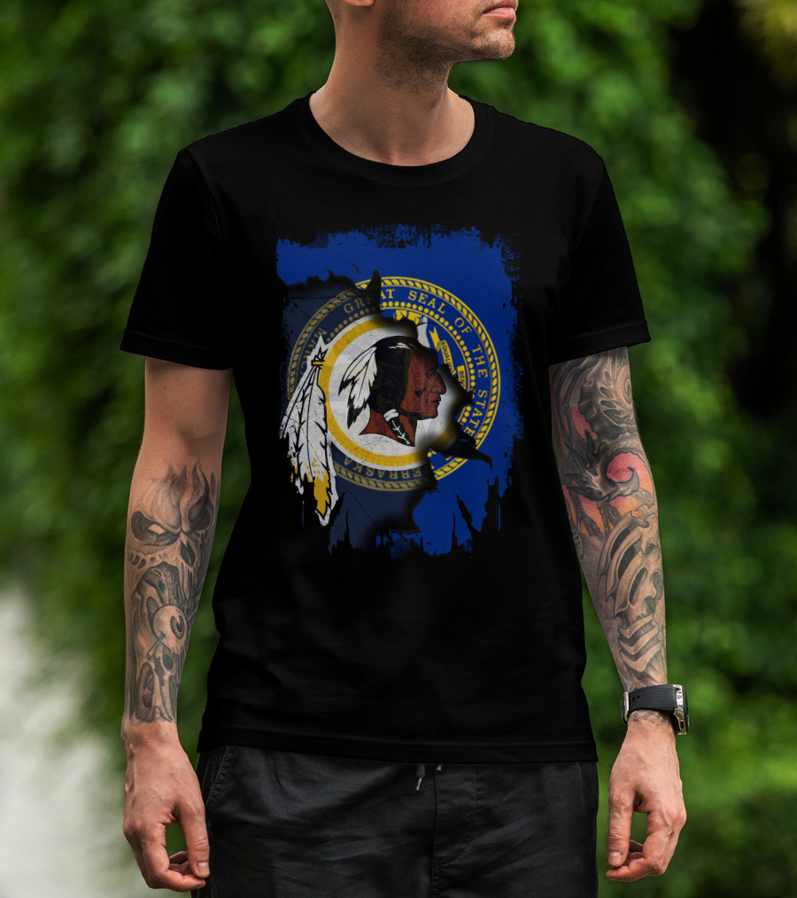 Great Seal Of Nebraska With Redskins T-Shirt