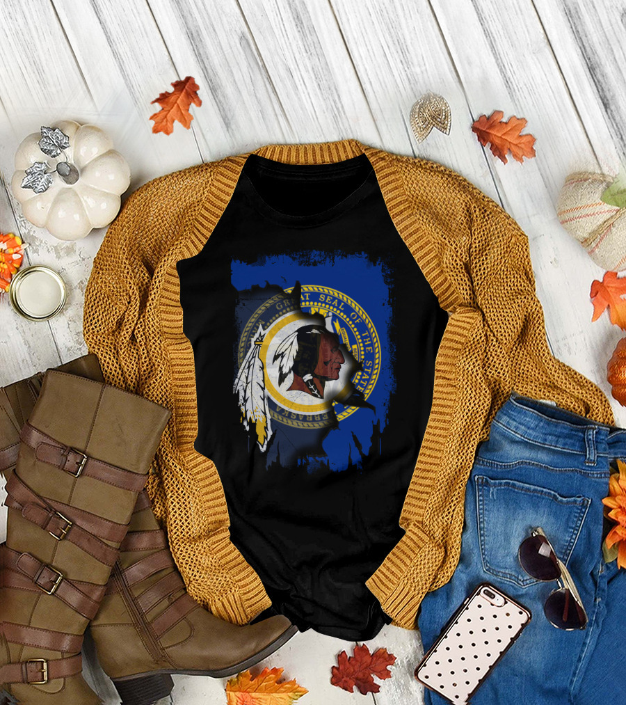 Great Seal Of Nebraska With Redskins T-Shirt