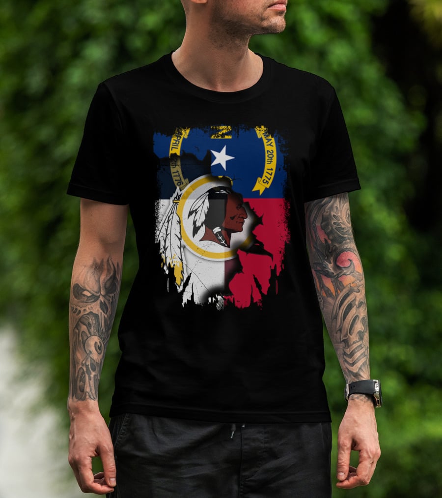 North Carolina State Flag Combined With Redskins T-Shirt