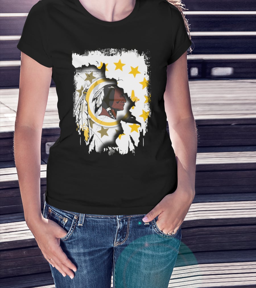 Together Rhode Island Flag With Washington Redskins T-Shirt