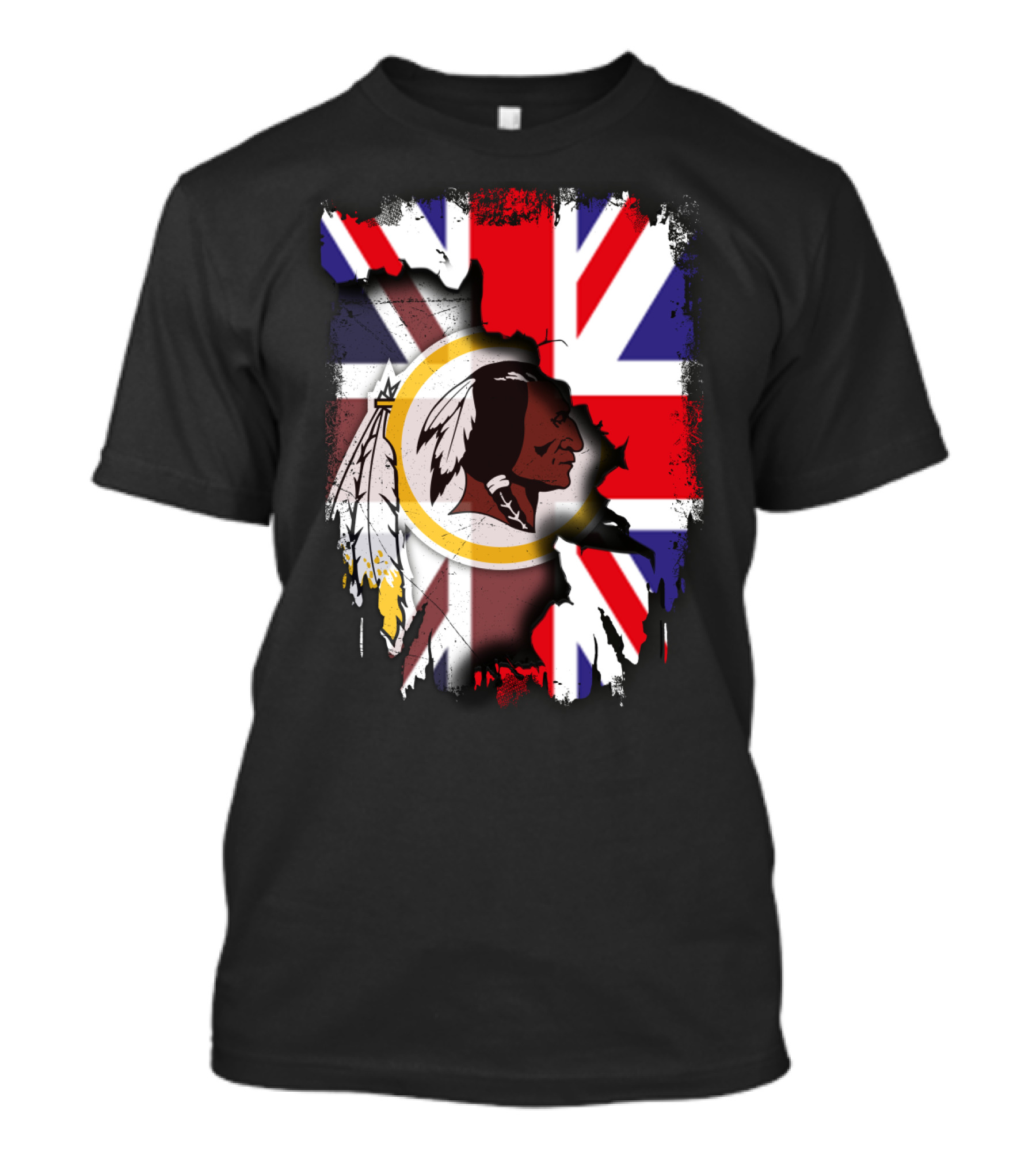 United Kingdom Union Jack With Washington Redskins T-Shirt