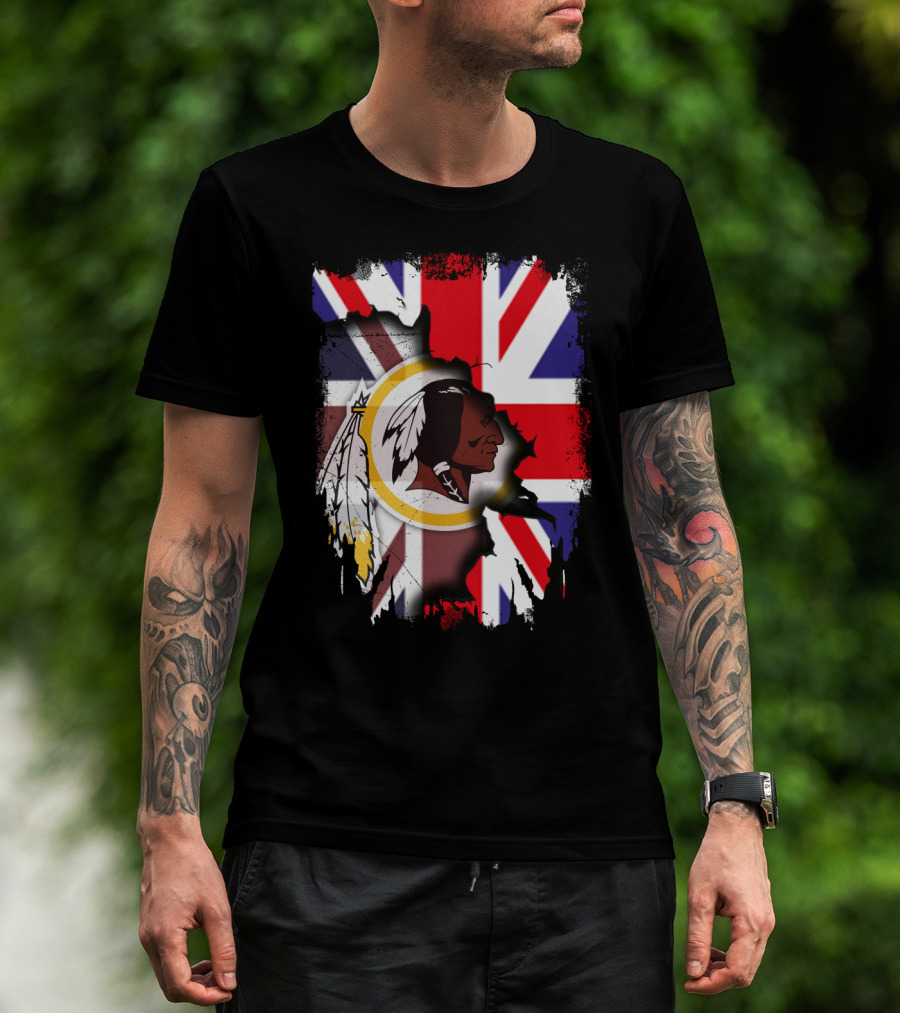 United Kingdom Union Jack With Washington Redskins T-Shirt