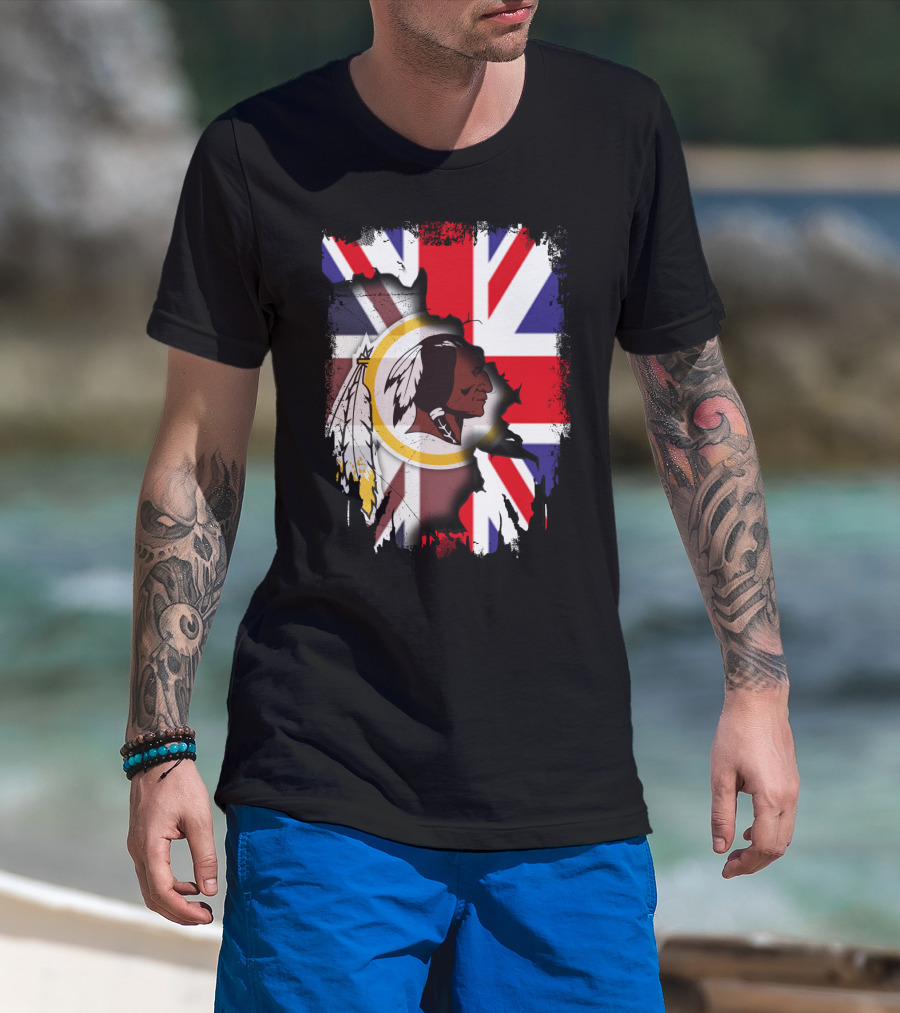 United Kingdom Union Jack With Washington Redskins T-Shirt