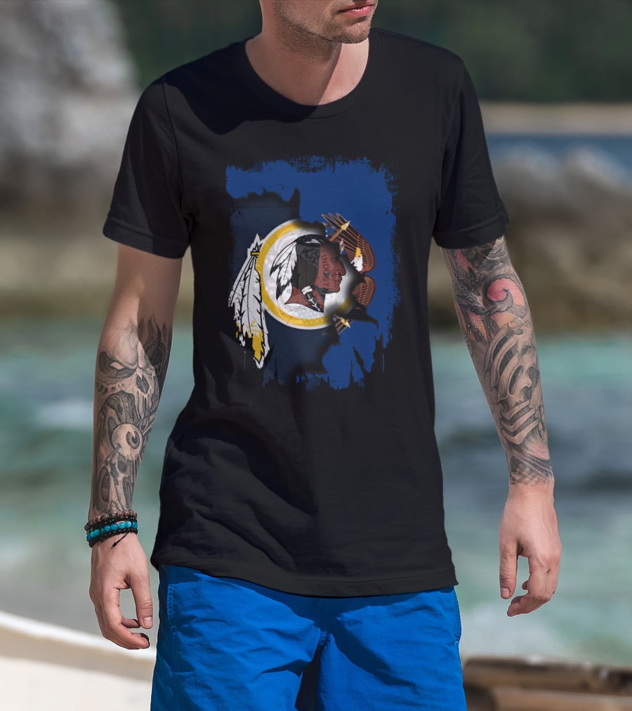Together Utah Redskins State Pride Symbol With Eagle Feathers T-Shirt