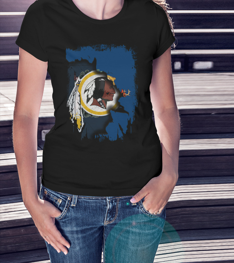 Together Vermont Redskins Map Iconography T-Shirt