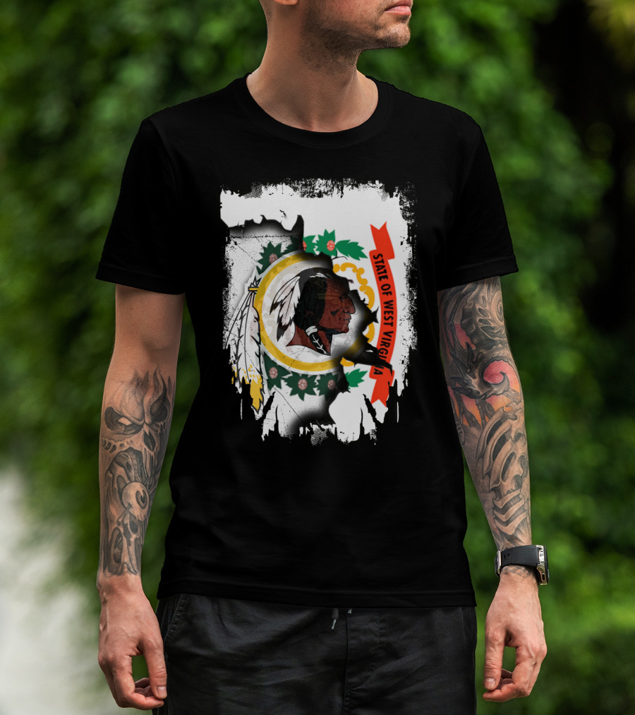 State Of West Virginia Redskins Collaboration T-Shirt