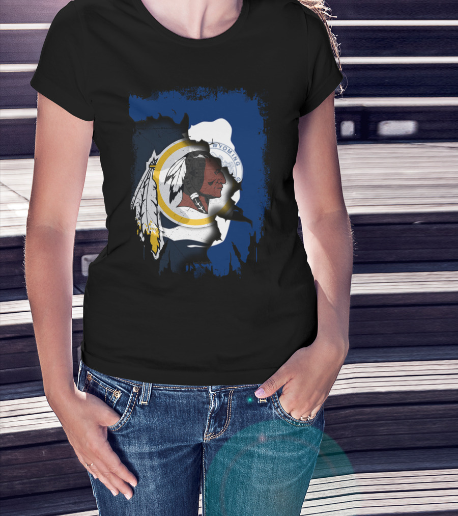Wyoming State Pride With Redskins T-Shirt