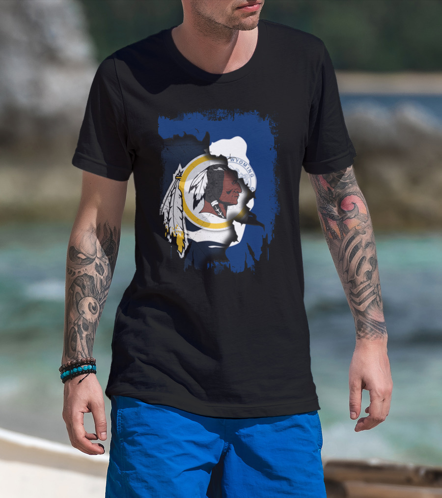 Wyoming State Pride With Redskins T-Shirt