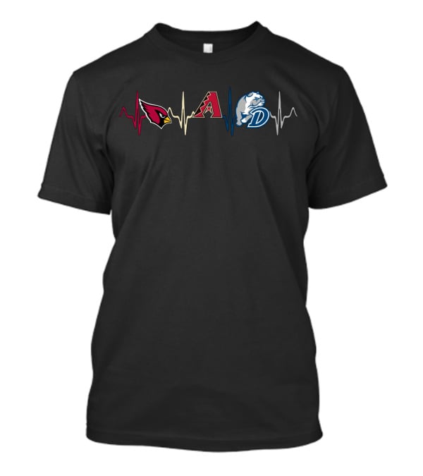 Love Cardinals Diamondbacks Detroit Heartbeat T-Shirt
