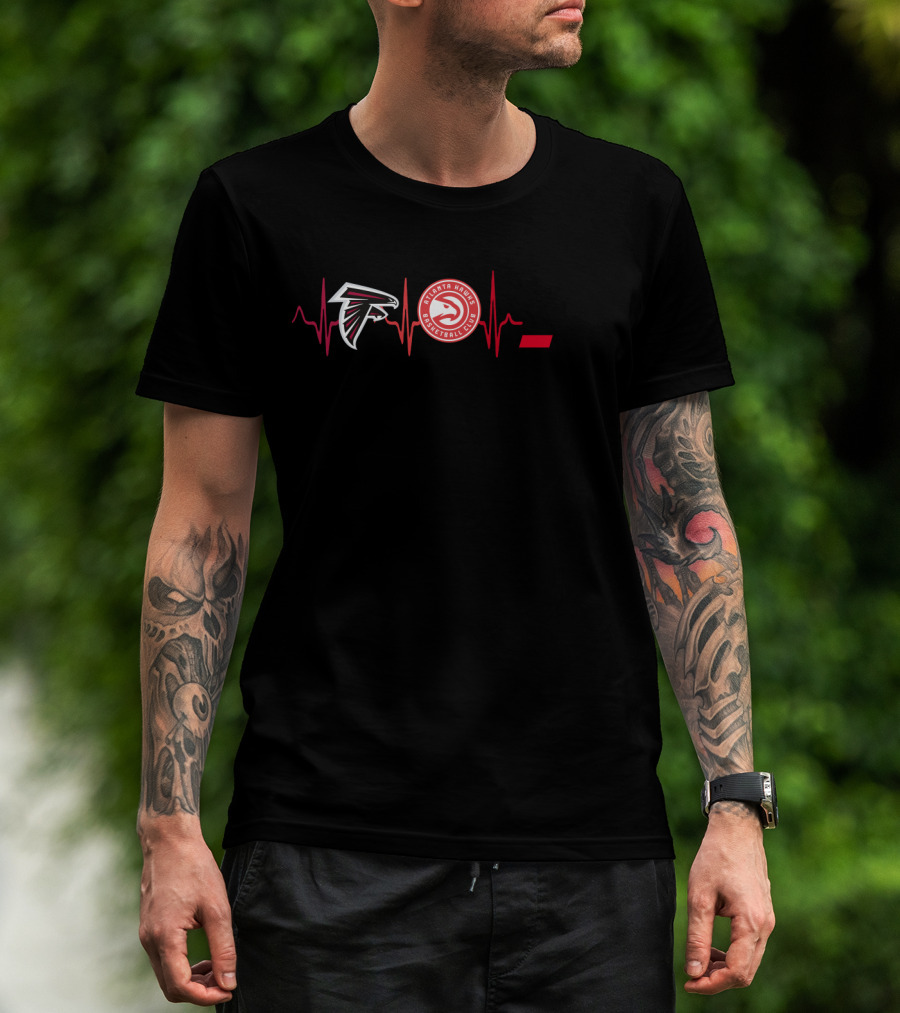 Atlanta Falcons Atlanta Hawks Cincinnati Bearcats Heartbeat T-Shirt