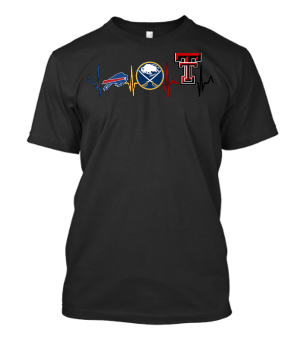 Buffalo Bills Sabres Texas Tech Heartbeat T-Shirt