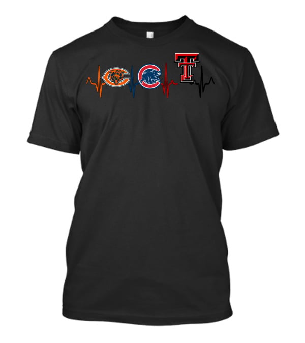 Chicago Bears Cubs Texas Tech Trr Heartbeat T-Shirt