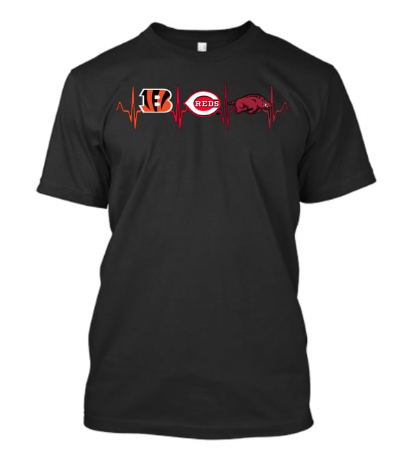 Bengals Reds Arkansas Razorbacks Love T-Shirt