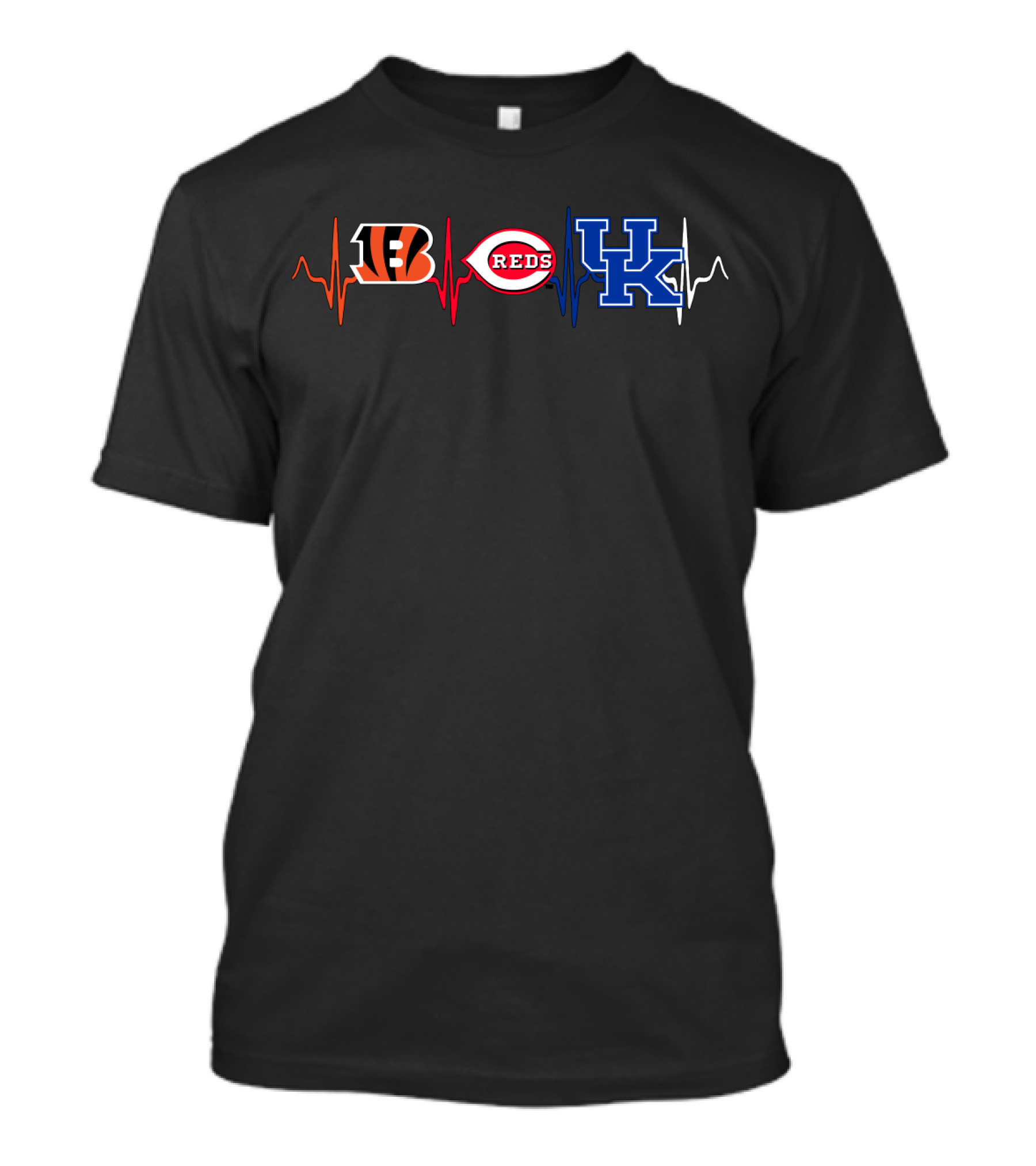 Love Bengals Reds Kentucky Heartbeat T-Shirt