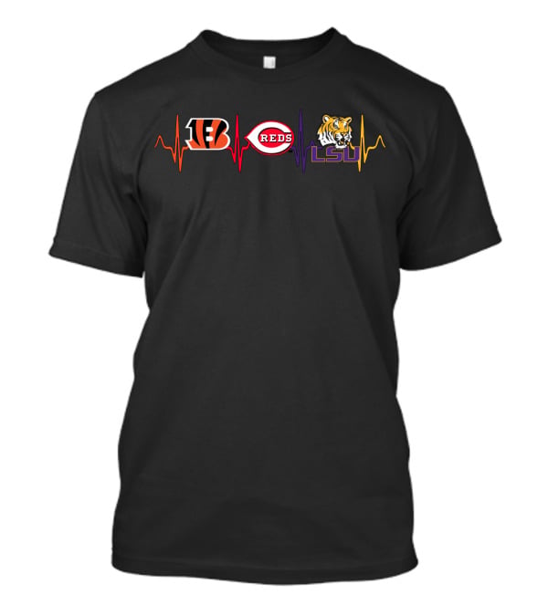 Love Bengals Reds Lsu Tiger Combo T-Shirt