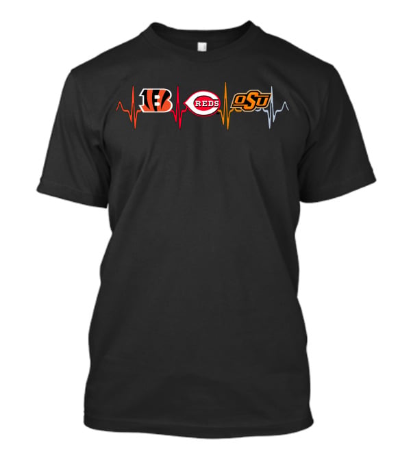Love Bengals Reds Osu Heartbeat T-Shirt