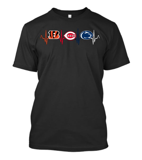 Bengals Reds Penn State Heartbeat T-Shirt