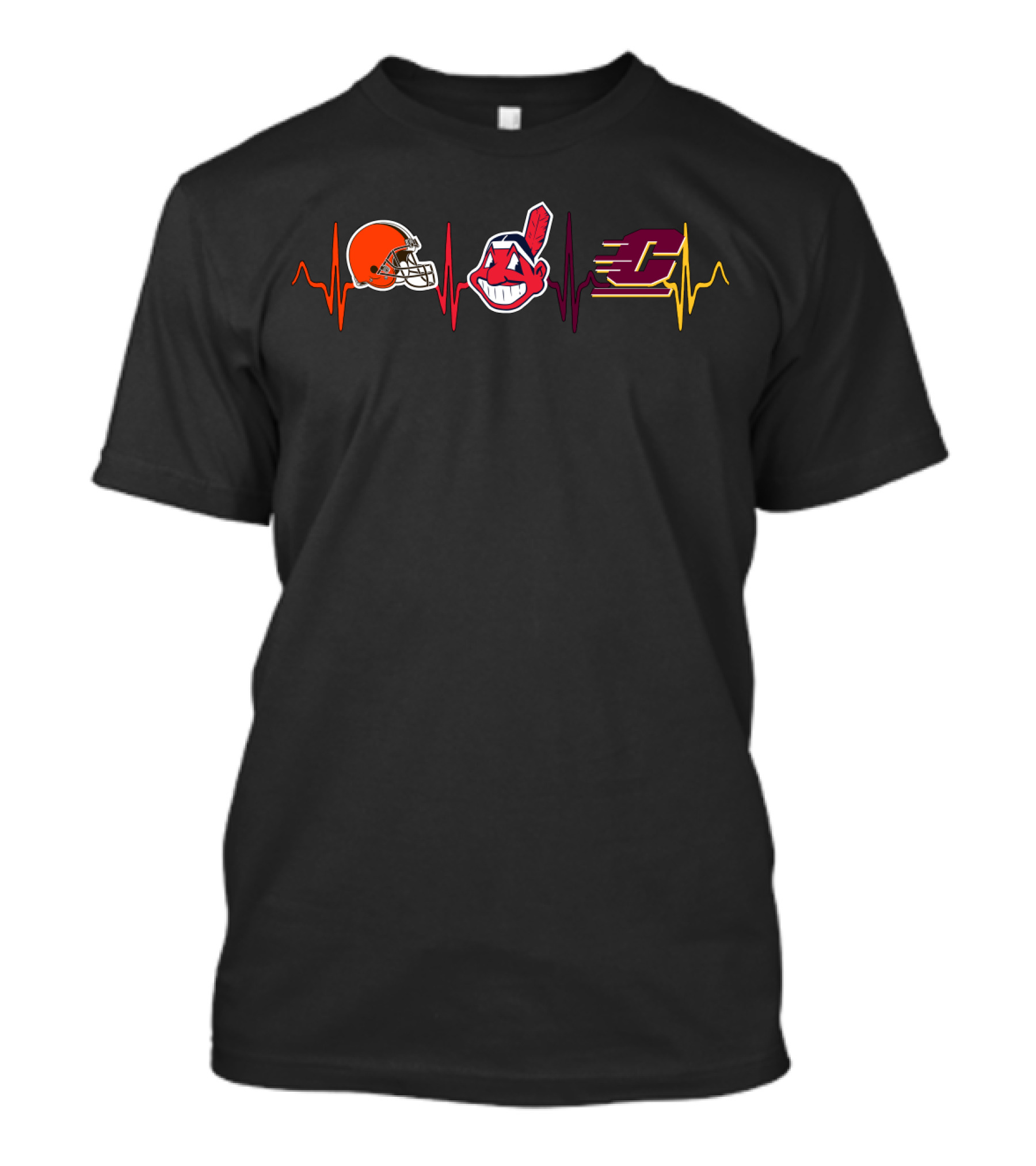 Browns Indians Cmc Heartbeat T-Shirt