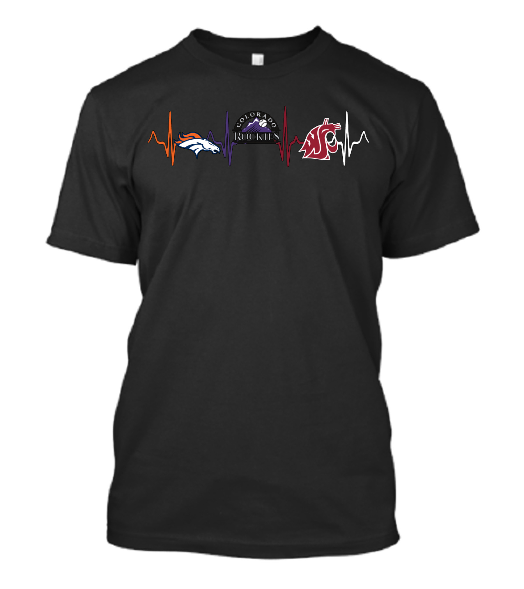 Love Broncos Colorado Rockies Washington State Cougars Wsc T-Shirt