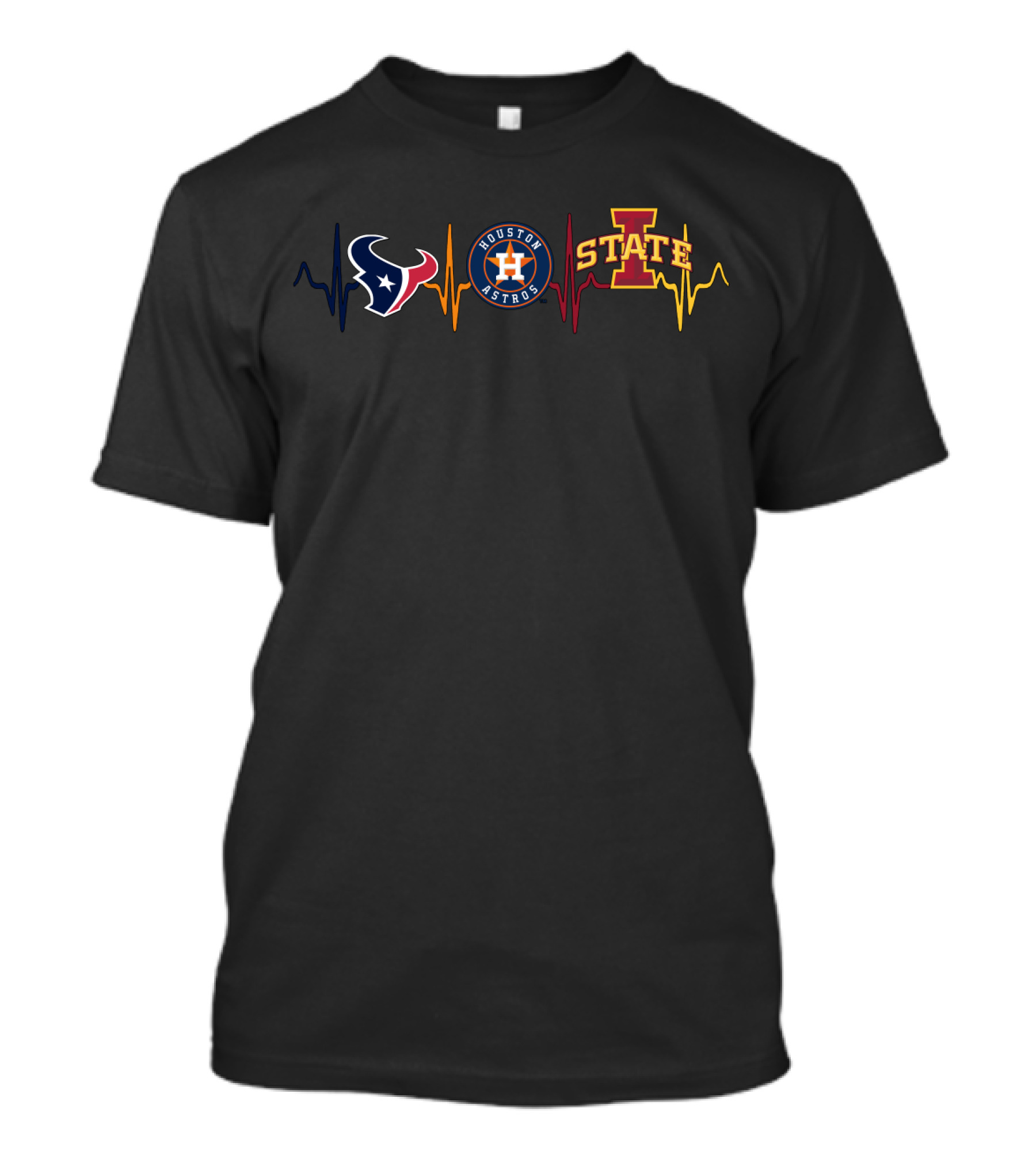 Texans Houston Astros Iowa State Heartbeat T-Shirt
