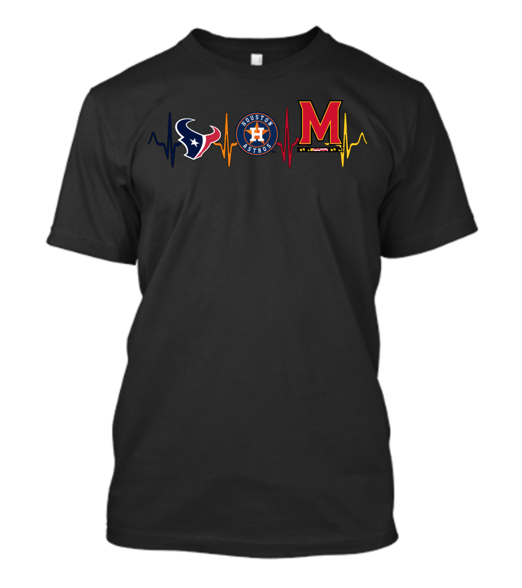 Love Texans Houston Astros Maryland Terrapins T-Shirt