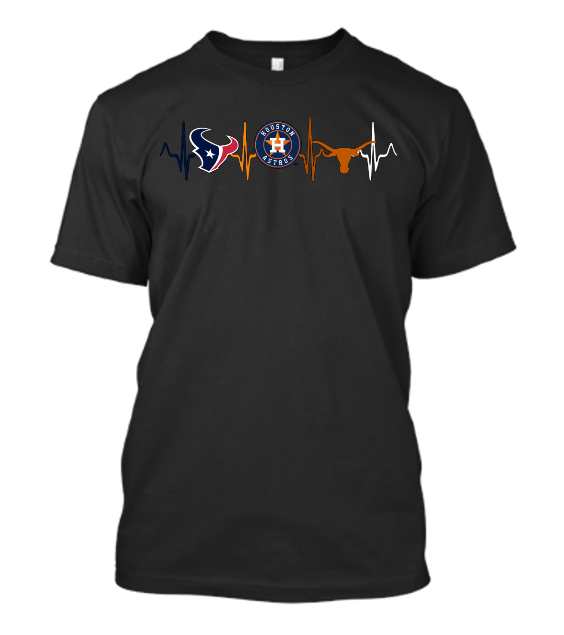 Texans Houston Astros Longhorns Heartbeat T-Shirt
