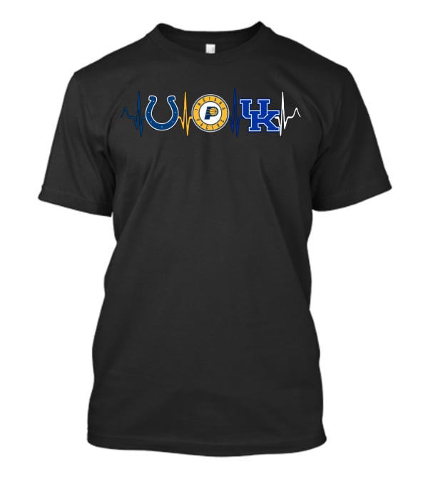 Love Colts Pacers Uk Wildcats Sports Fan Heartbeat T-Shirt