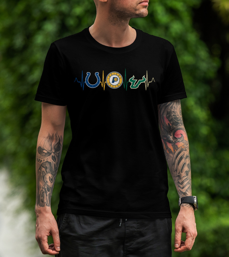 Heartbeats For Colts Pacers Bulls Sfb T-Shirt