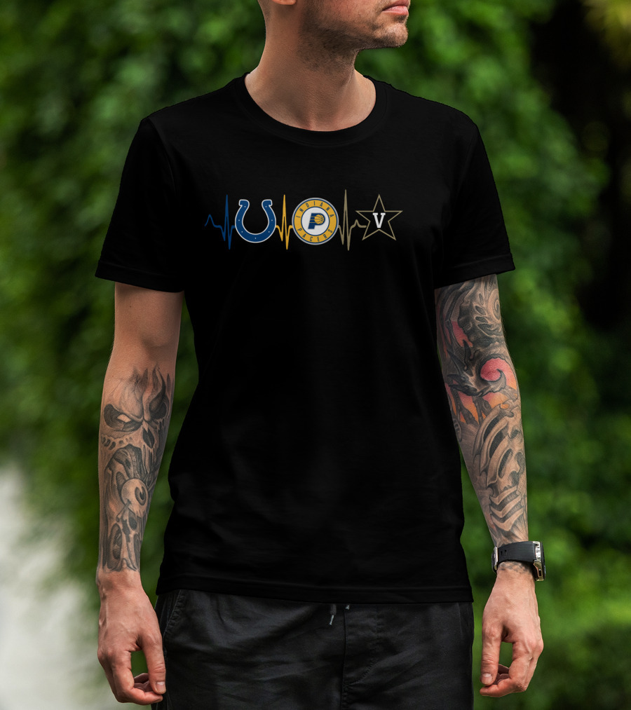 Colts Pacers Vanderbilt Heartbeat Fan Pride T-Shirt