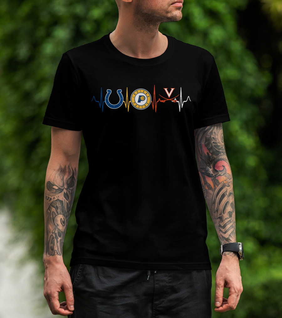 Love Colts Pacers Cavaliers Heartbeat T-Shirt