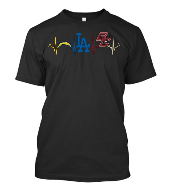 Love Chargers Dodgers Bce Heartbeat T-Shirt