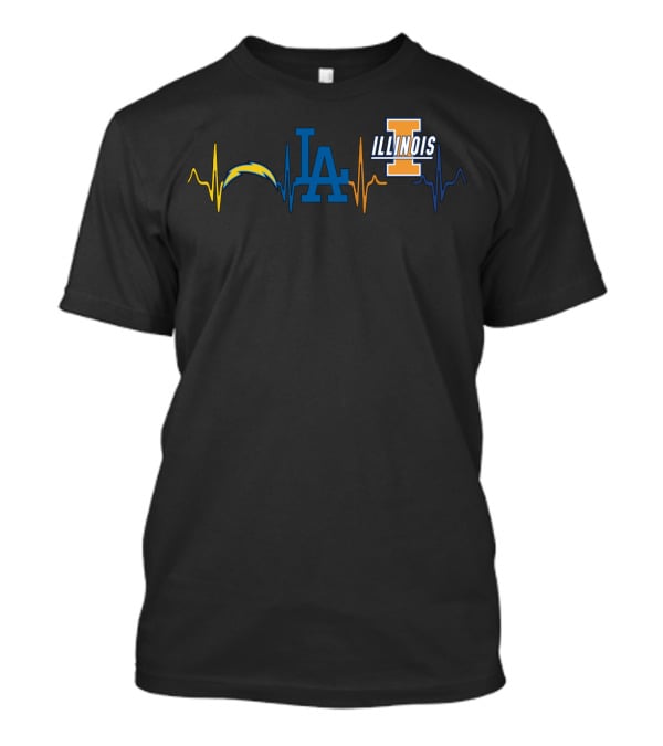 Los Angeles Chargers Dodgers Illinois Fighting Illini Love T-Shirt