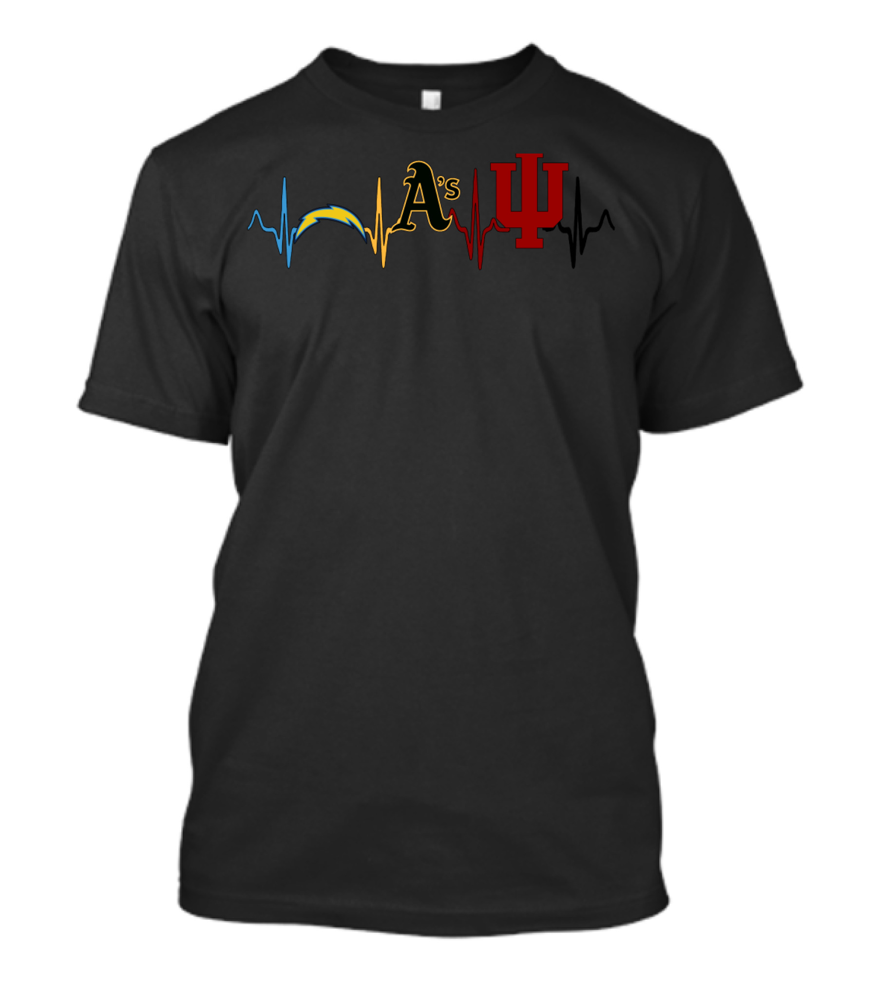 Heartbeats Love Chargers Athletics Iu T-Shirt