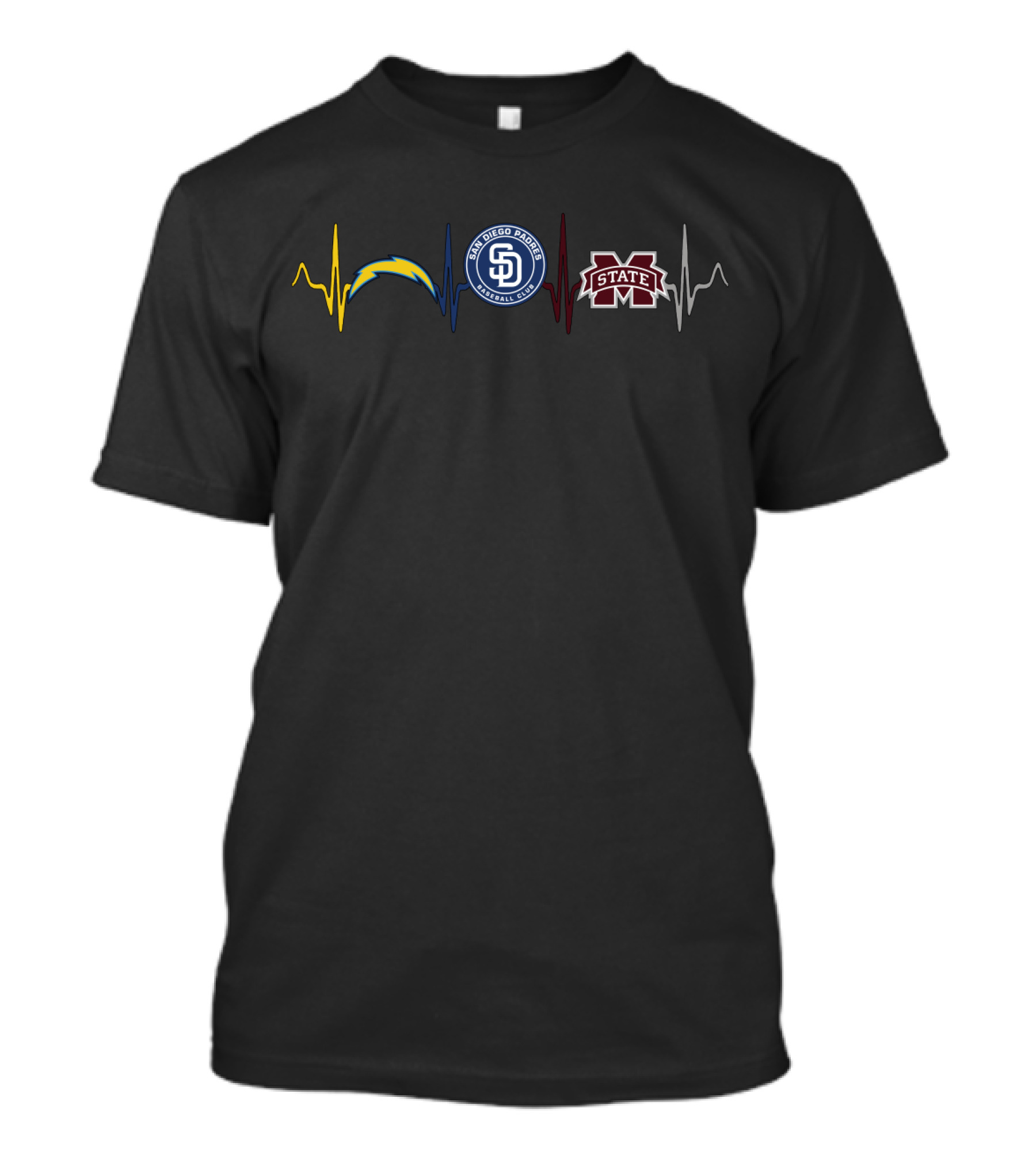 Love Chargers San Diego Padres Mississippi State Msb T-Shirt