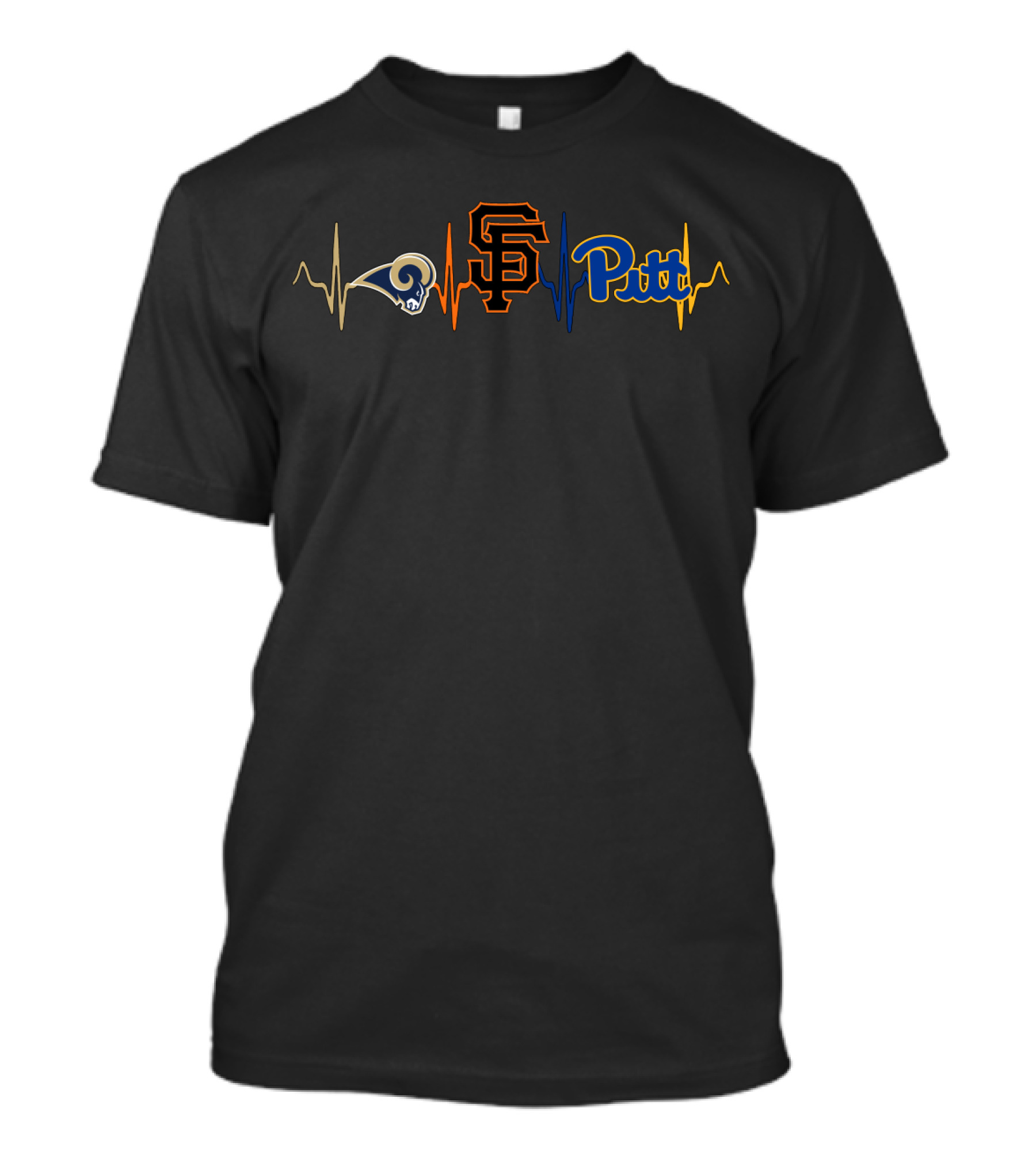Rams Giants Pitt Heartbeat T-Shirt