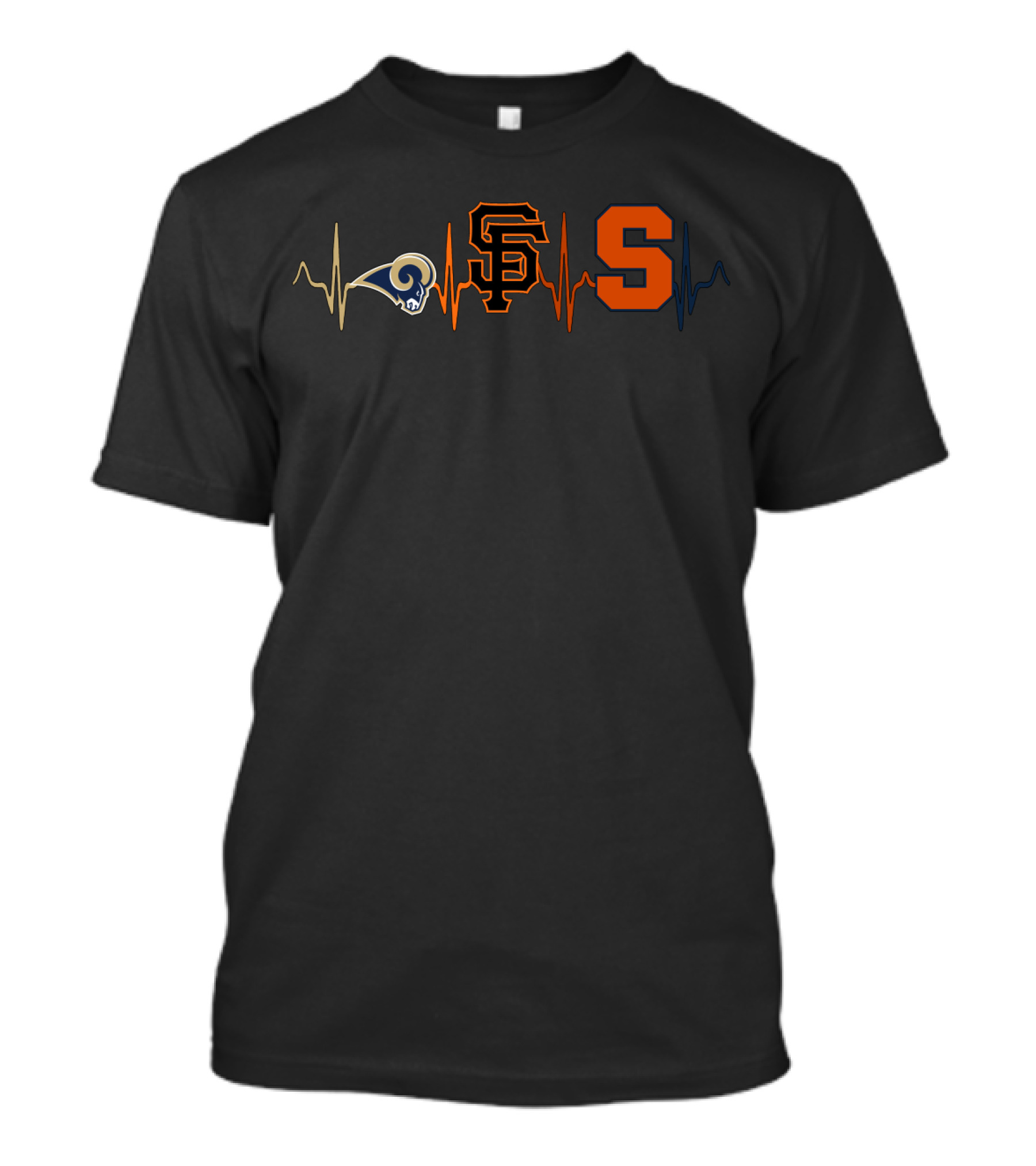 Rams San Francisco Giants Syracuse Heartbeat T-Shirt