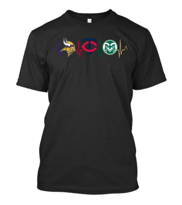 Love Vikings Twins Csr Heartbeat Icons T-Shirt