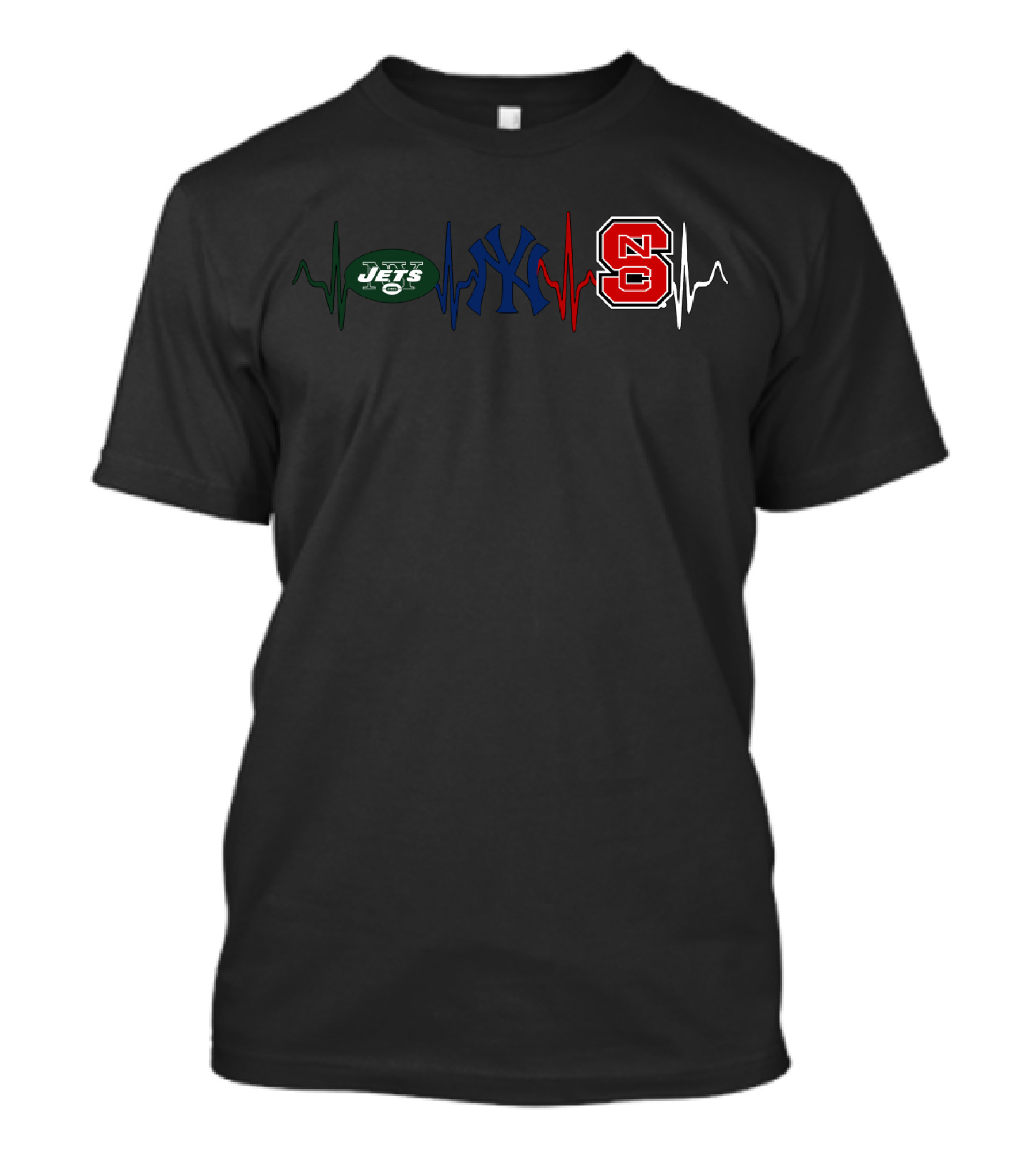 Jets Yankees Ncs Heartbeat Sports Passion T-Shirt