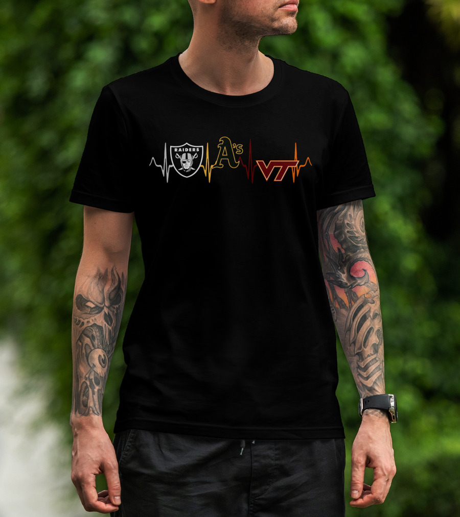 Raiders Athletics A's Vt Heartbeat T-Shirt