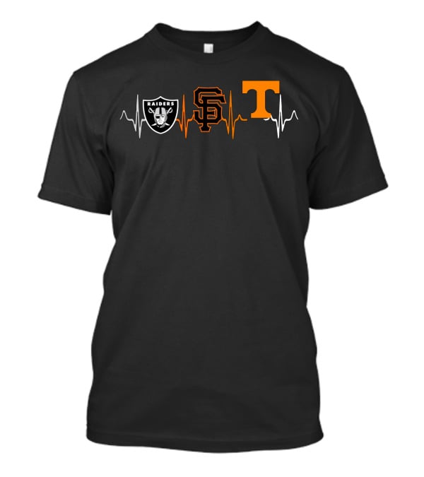 Raiders Giants Tennessee Heartbeat Trio T-Shirt