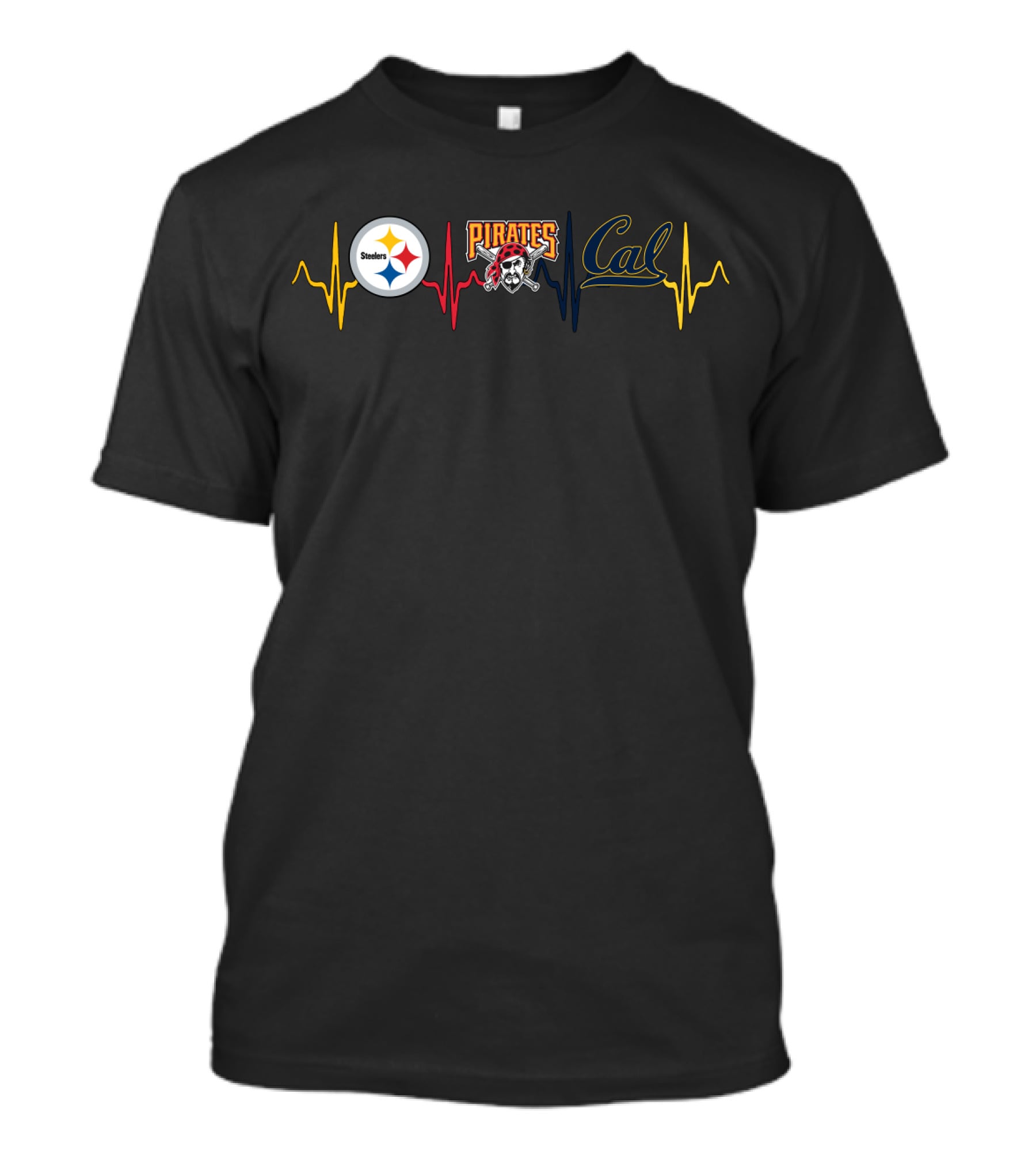 Steelers Pirates Cal Heartbeat T-Shirt