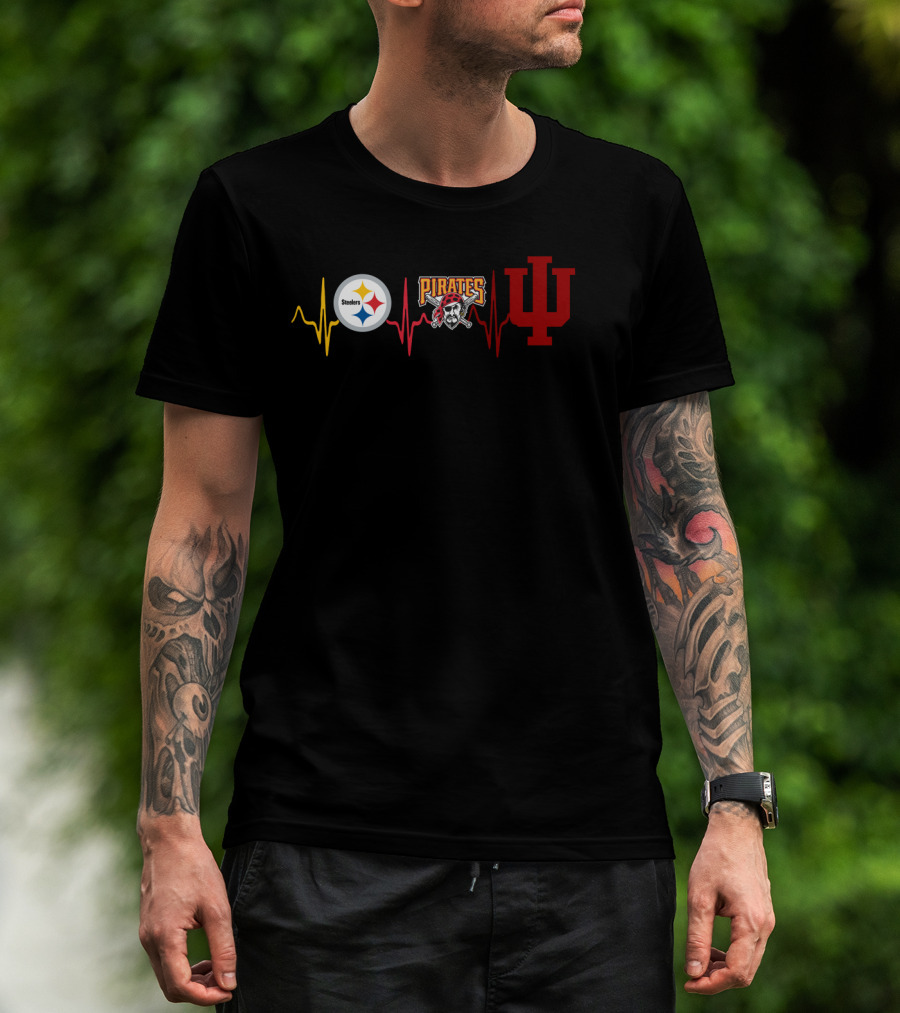 Steelers Pirates Iu Heartbeat T-Shirt