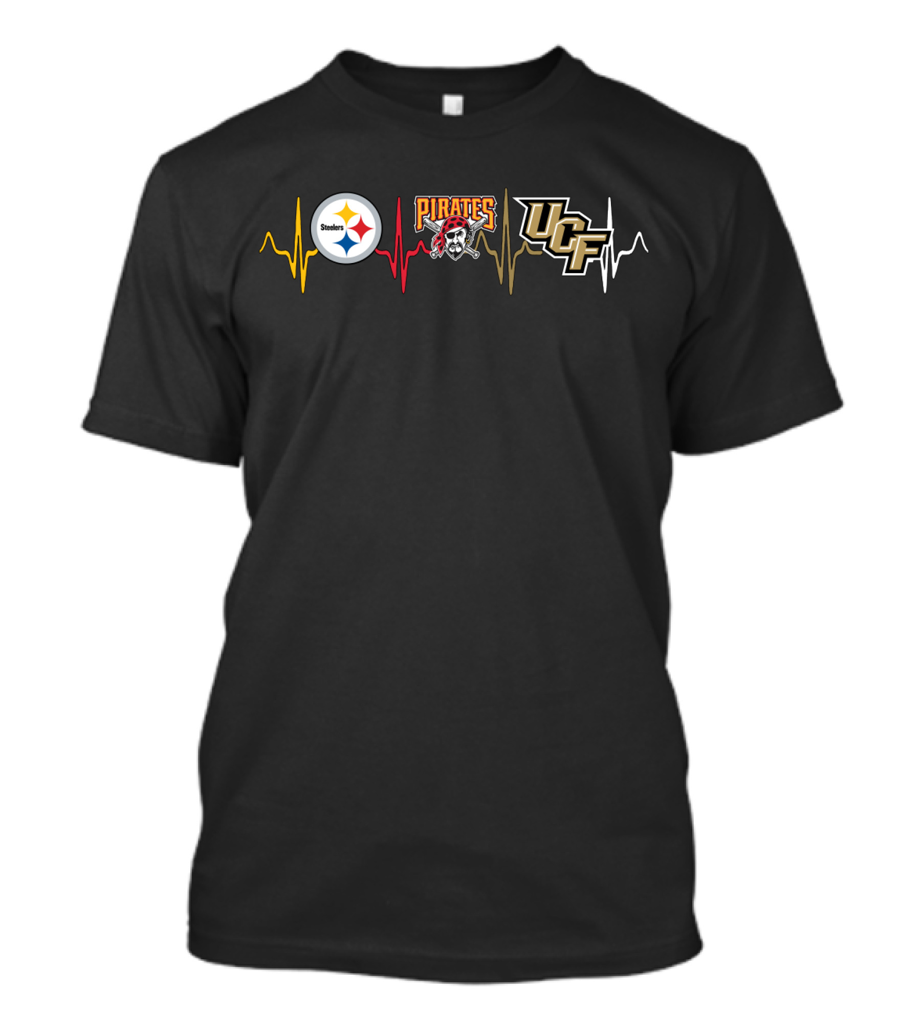 Steelers Pirates Ucf Heartbeat Fan Collection T-Shirt