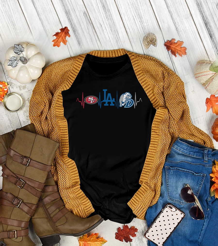 Love 49ers Los Angeles Dodgers Db Bulldog Pulse T-Shirt