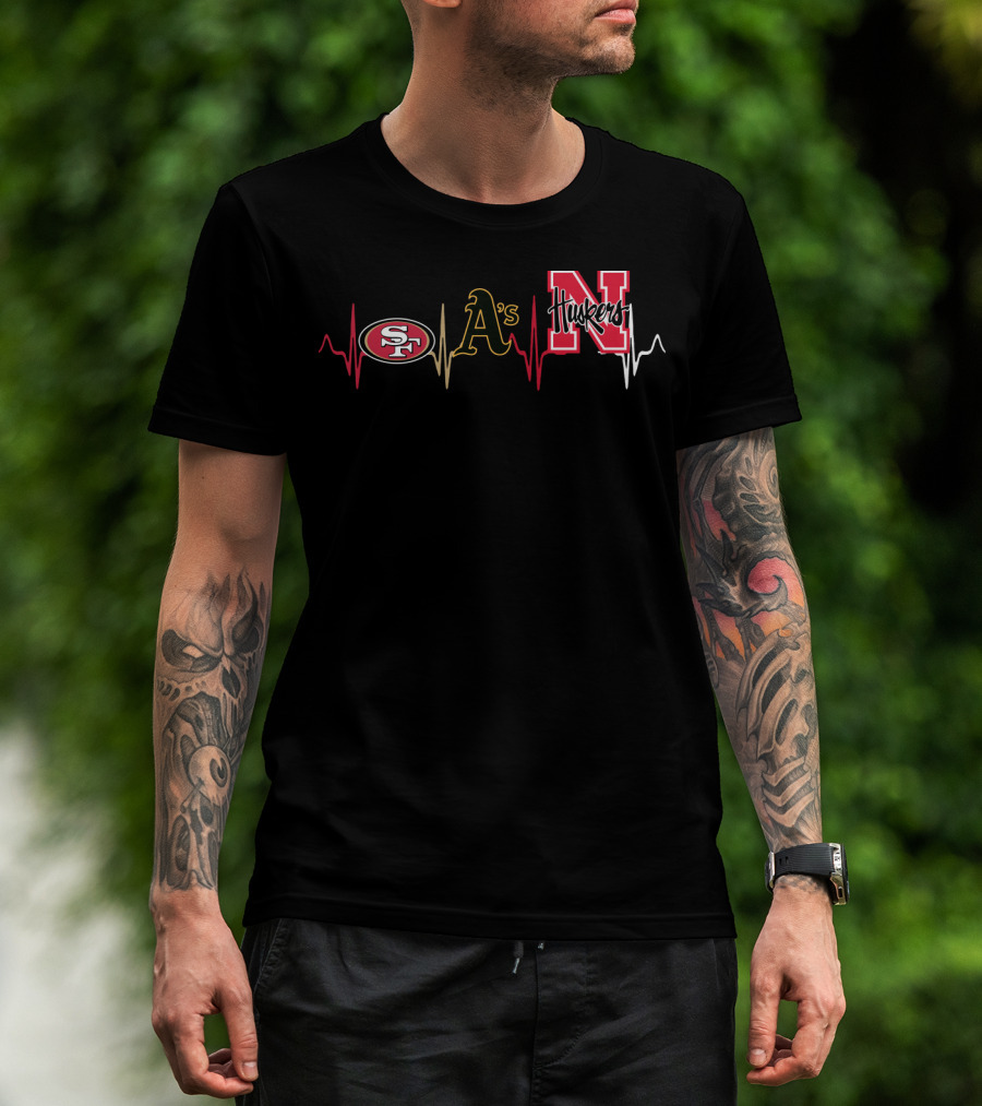 49ers Athletics Huskers Heartbeat T-Shirt