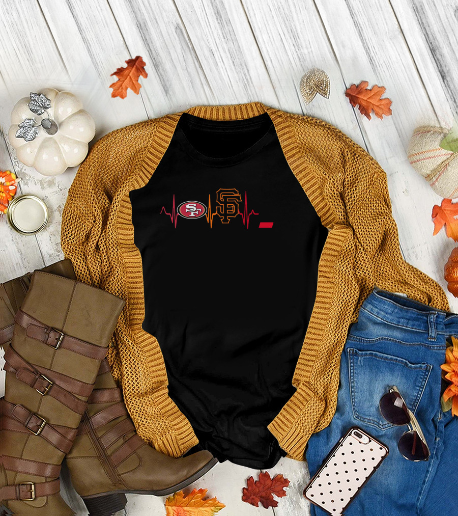 Love San Francisco 49ers With San Francisco Giants And Cincinnati Bearcats T-Shirt