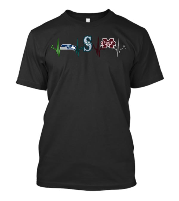 Love Seattle Seahawks Seattle Mariners Mississippi State Bulldogs T-Shirt